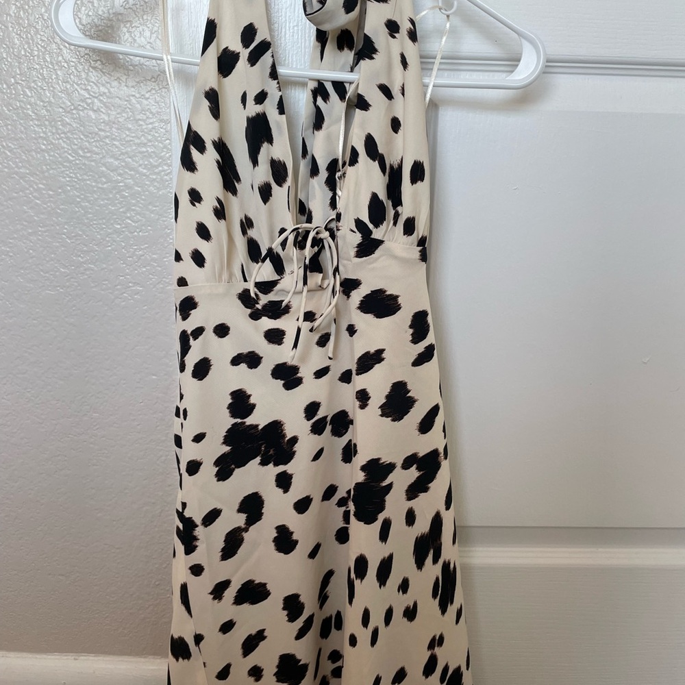 A&F Halter Tie front mini slip dress